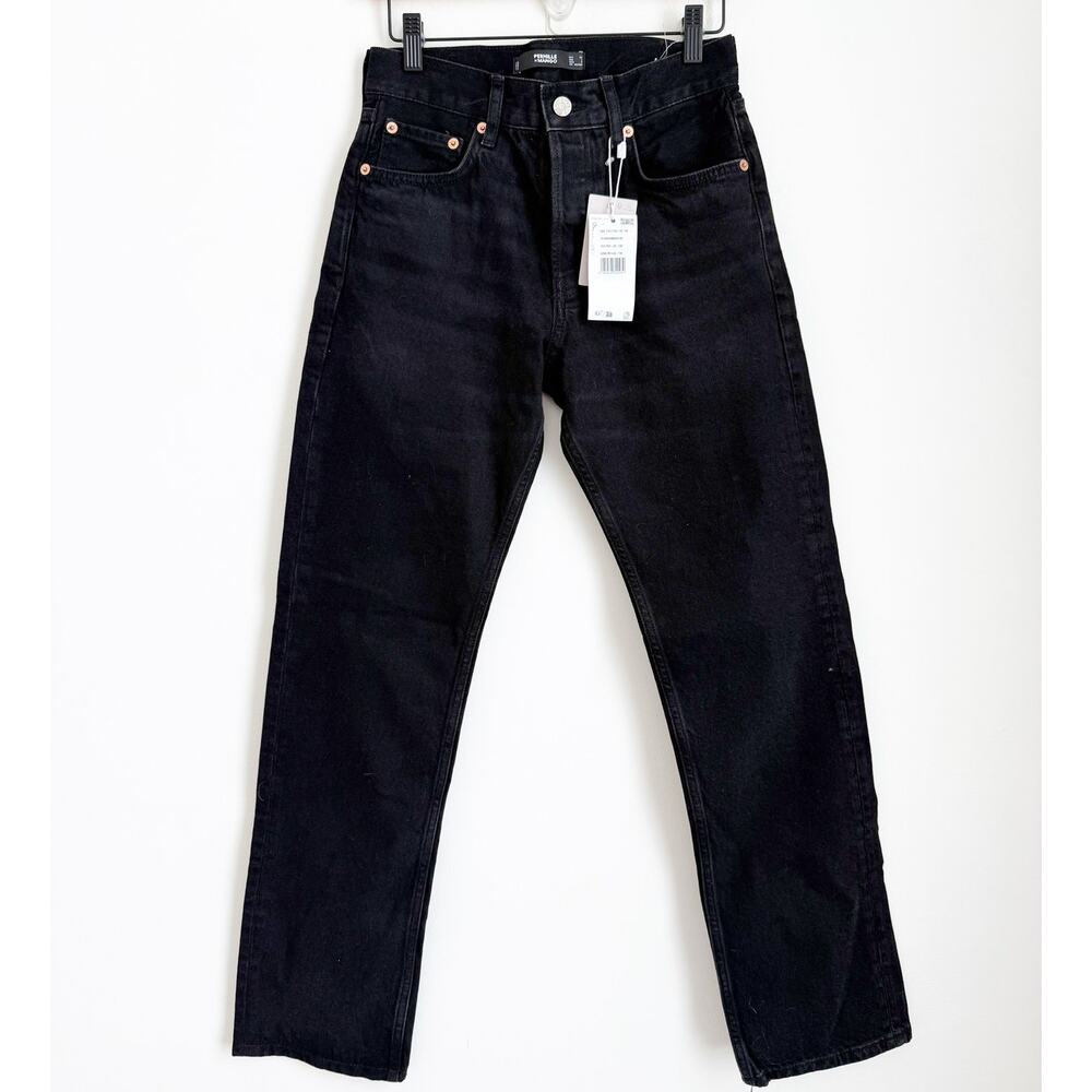 NWT MNG Mango x Pernille Black Culotte High Waist Loose Fit Jean